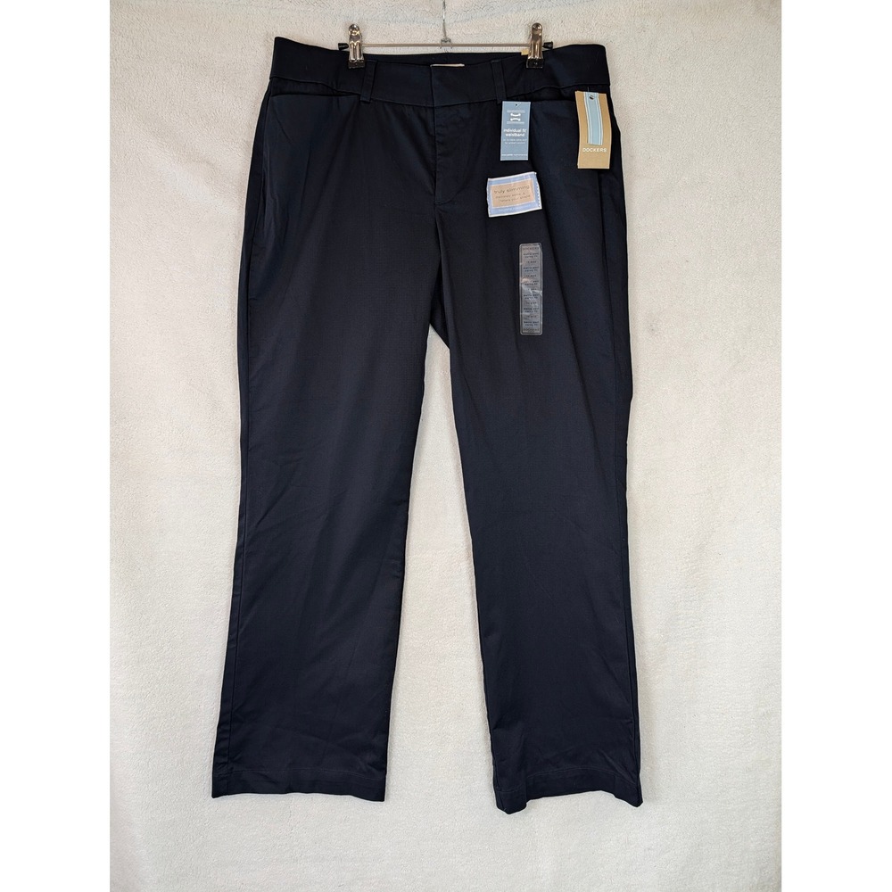 Dockers Metro Pant Curvy Fit Navy Blue Mid Rise Individual Fit Waistband 14 Med